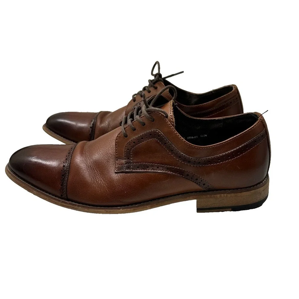 Stacy Adams Dickinson Cap Toe Oxford US 10.5‎ M Brown Lace-Up Dress Shoes